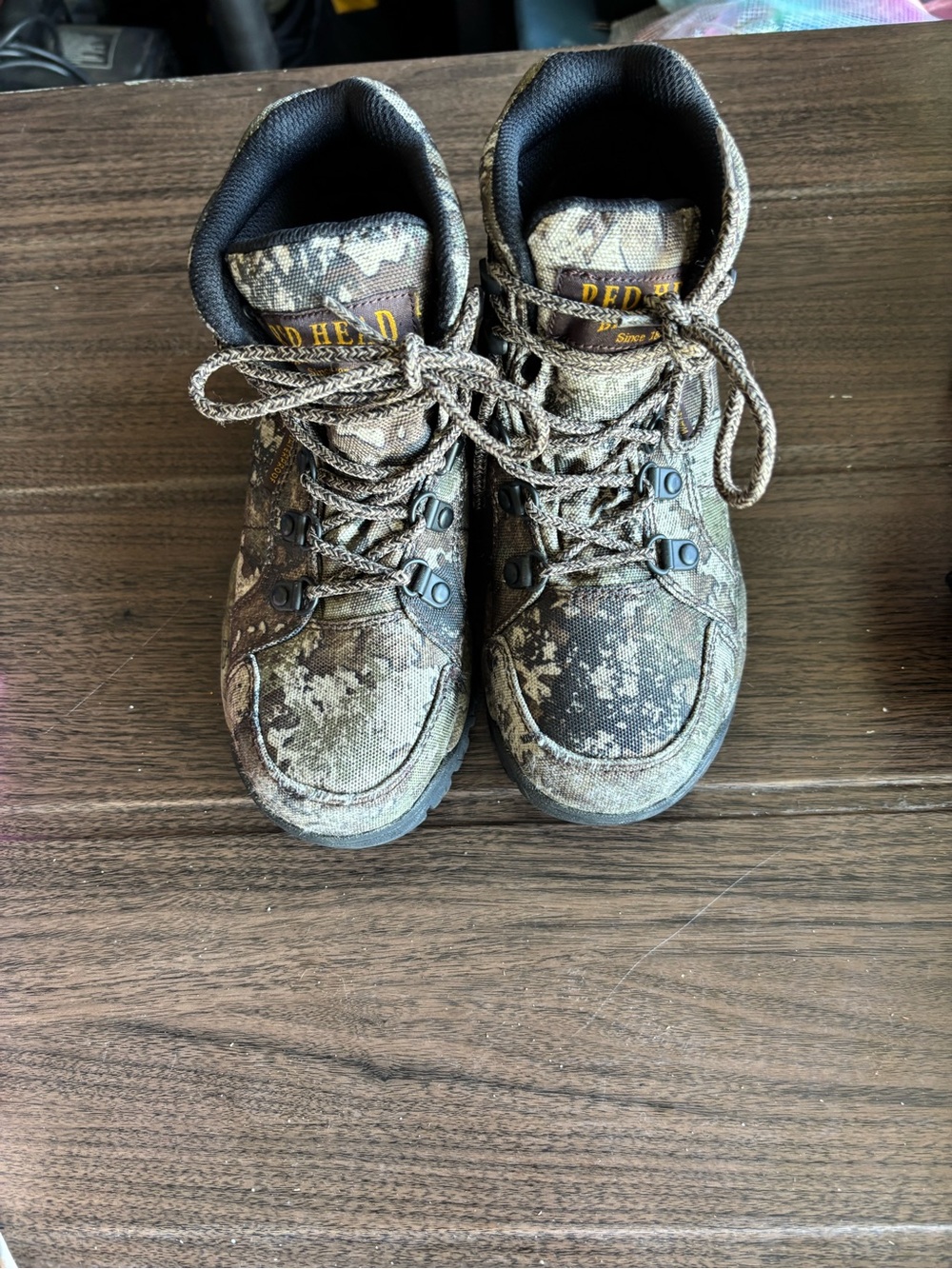 RedHead Kids Camo Hiking Boots - Brown/Green
